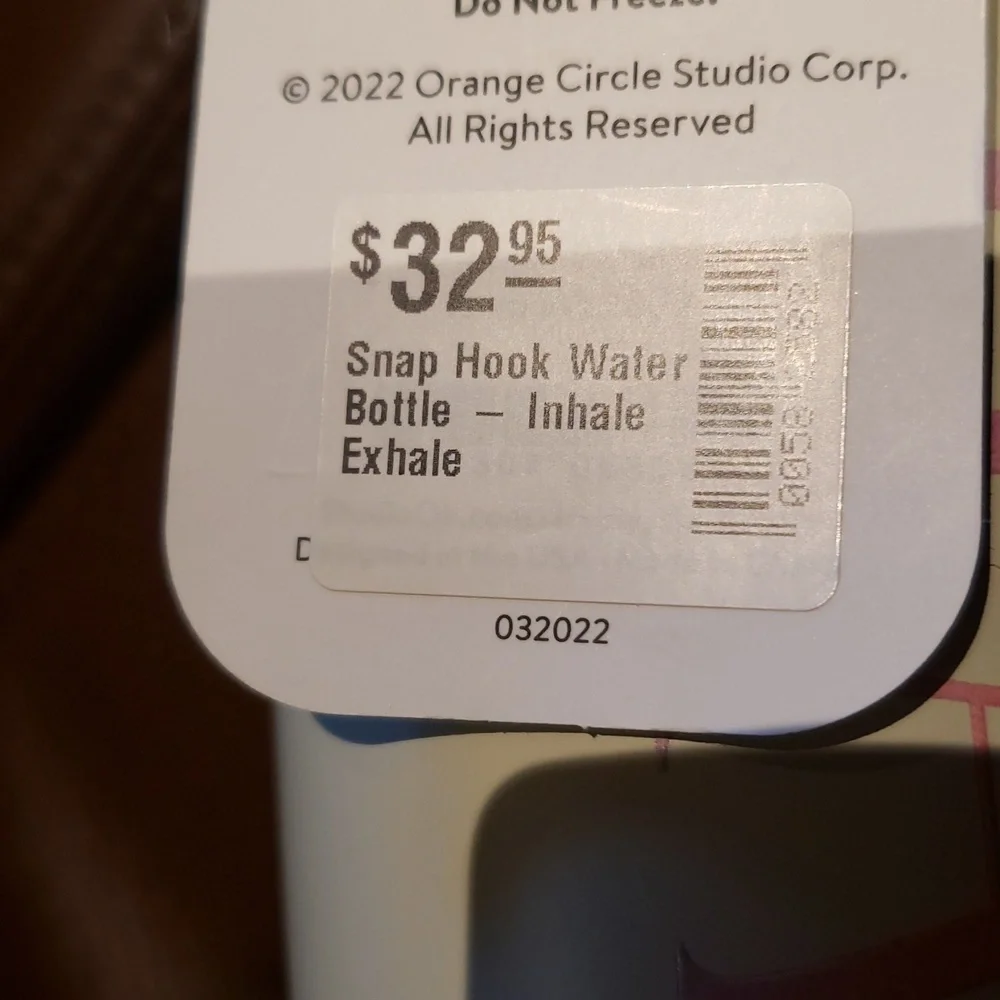 Studio Oh! Inhale Exhale Snap-Hook Insulated Water Bottle with Straw, 20 OZ.